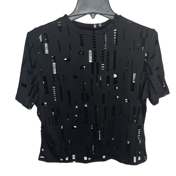 SHEIN 2 Piece Black Cut Out Tee & Leggings XXL - Picture 4 of 12